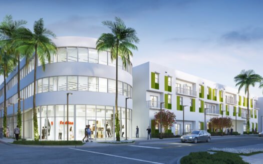This is a photo of an Office Space project. Cutting-edge and versatile multi-use retail and office project strategically located in the vibrant heart of Hallandale Beach in South Florida.